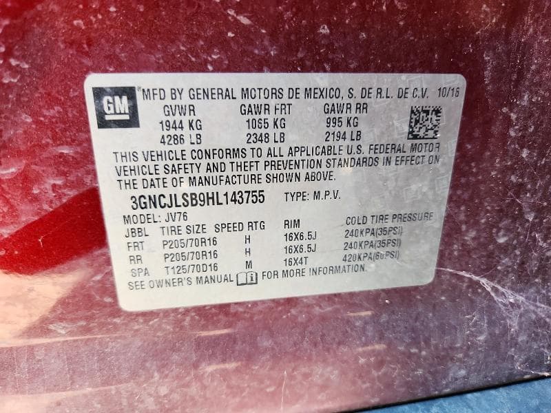 2017 CHEVROLET TRAX 1LT 13
