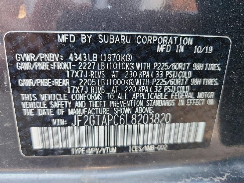 2020 SUBARU CROSSTREK PREMIUM 13