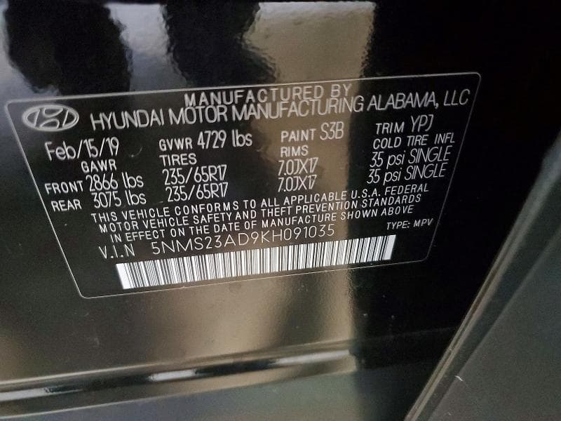 2019 HYUNDAI SANTA FE SE 12