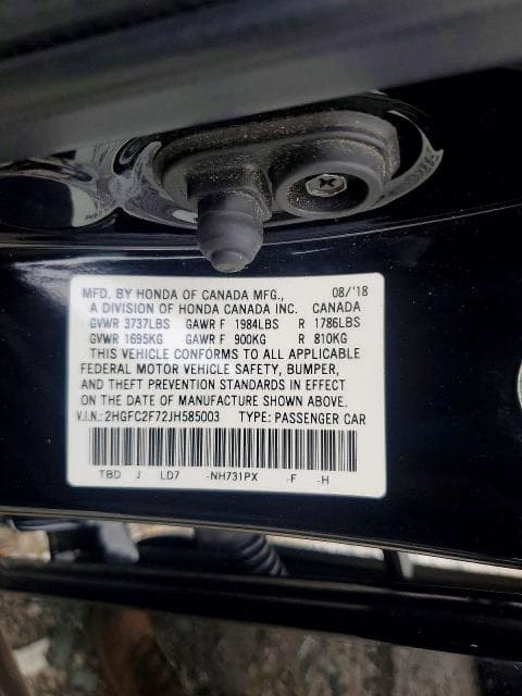 2018 HONDA CIVIC EX 12