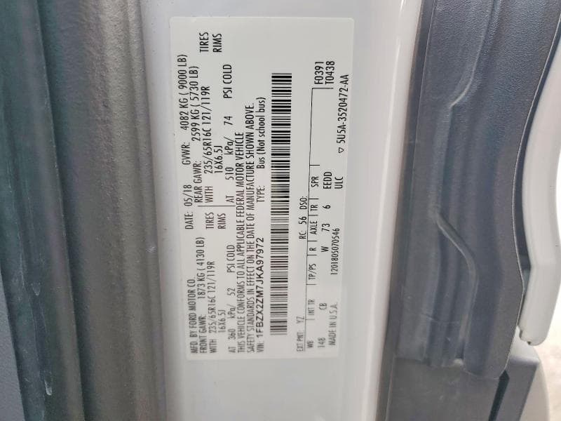 2018 FORD TRANSIT T-350 13