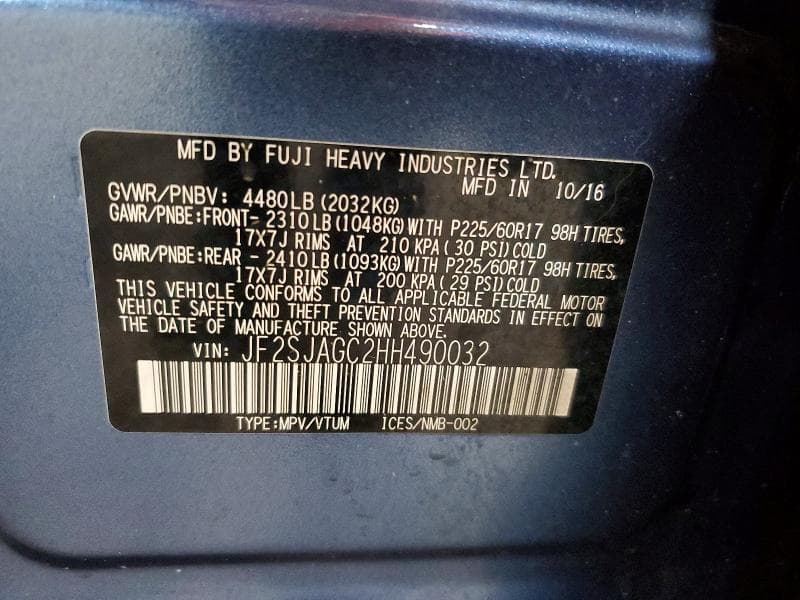 2017 SUBARU FORESTER 2.5I PREMIUM 14