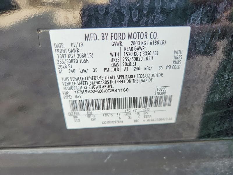 2019 FORD EXPLORER LIMITED 13