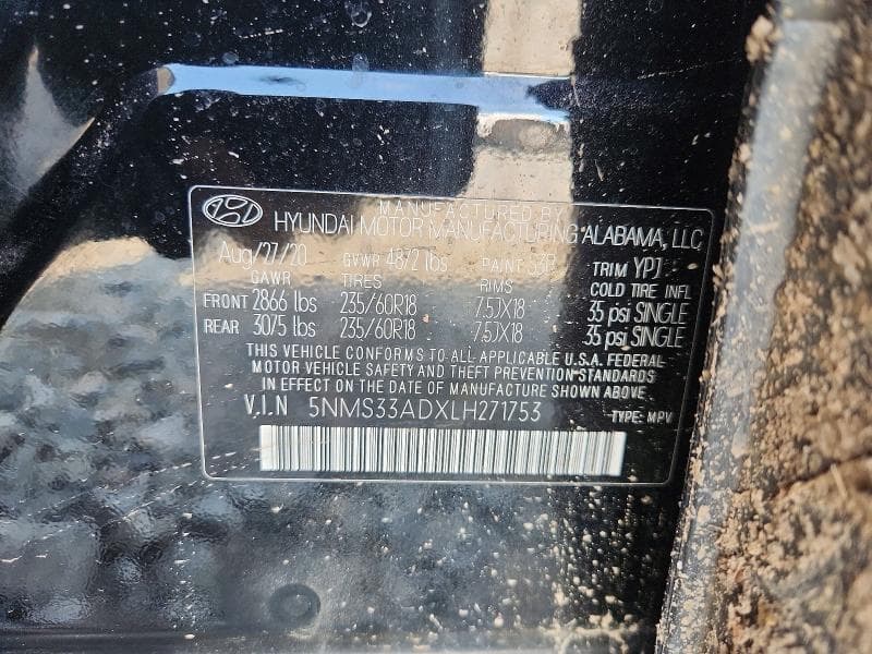 2020 HYUNDAI SANTA FE SEL 13