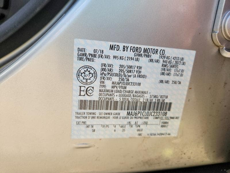 2018 FORD ECOSPORT SES 13