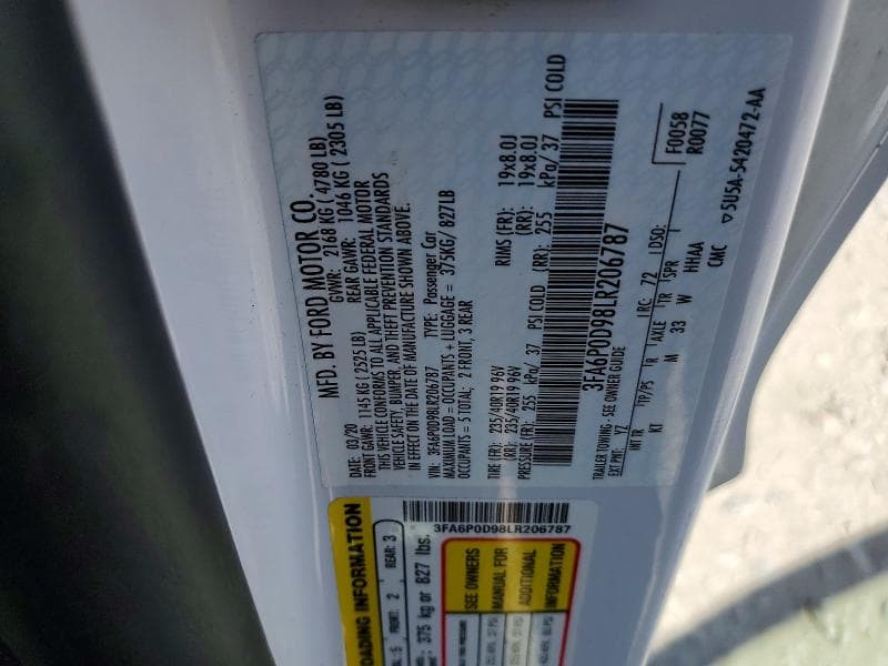 2020 FORD FUSION TITANIUM 12