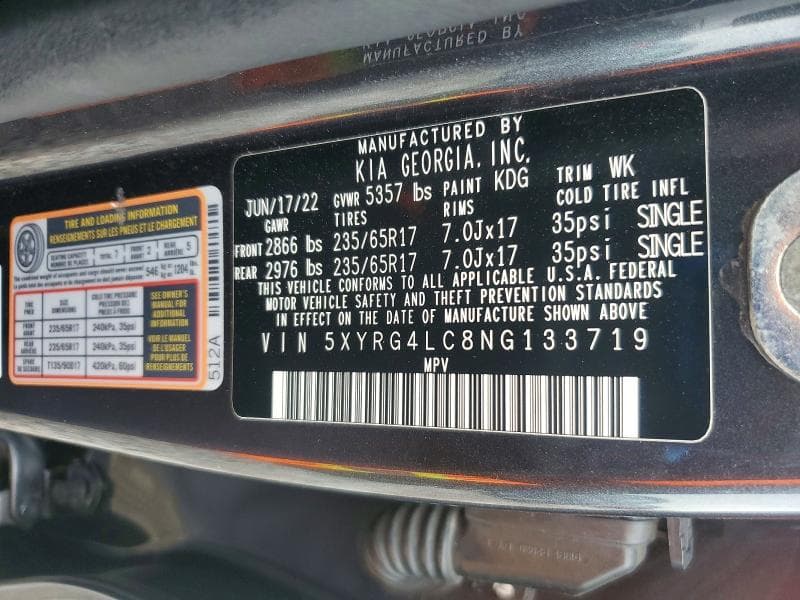 2022 KIA SORENTO LX 12