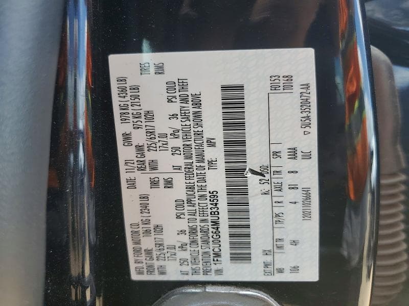 2021 FORD ESCAPE SE 12