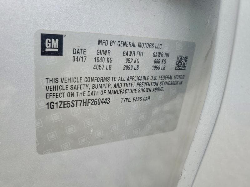 2017 CHEVROLET MALIBU LT 12
