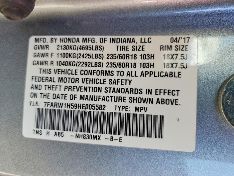 2017 HONDA CR-V EX 13