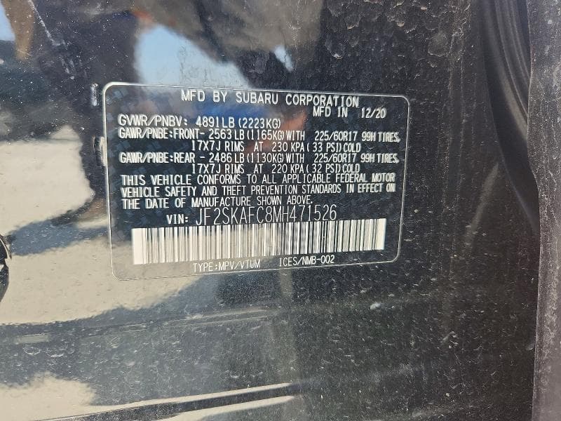 2021 SUBARU FORESTER PREMIUM 14
