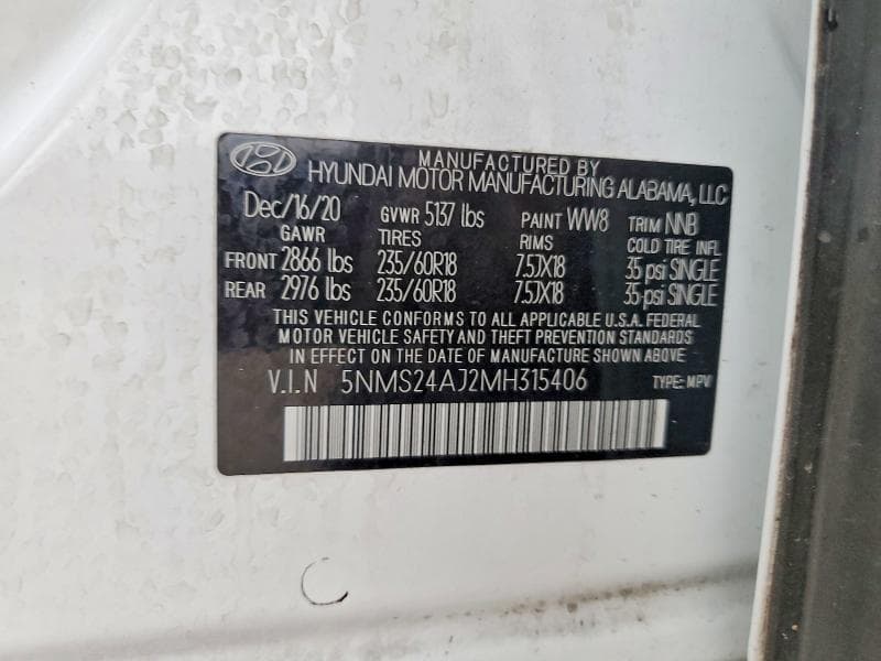 2021 HYUNDAI SANTA FE SEL 12