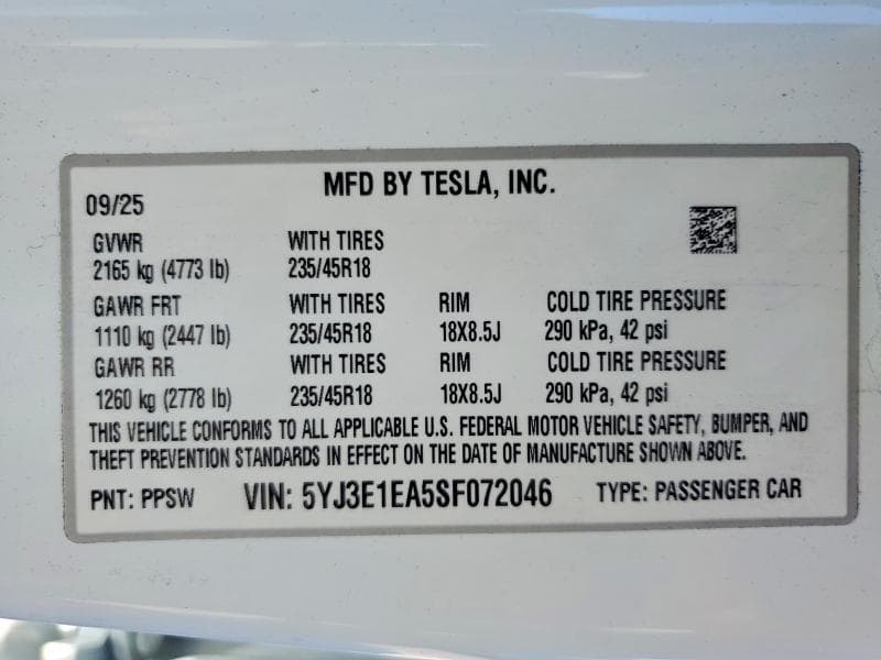 2025 TESLA MODEL 3 13