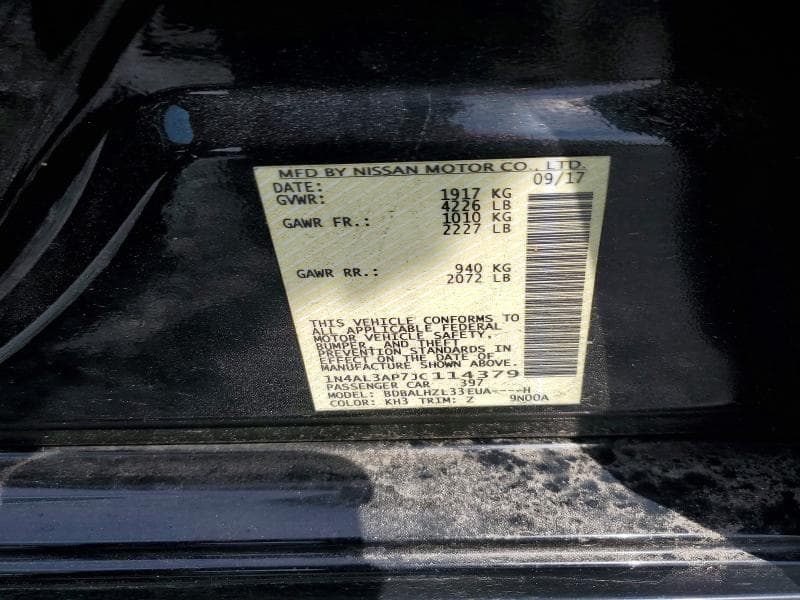 2018 NISSAN ALTIMA 2.5 SR 12