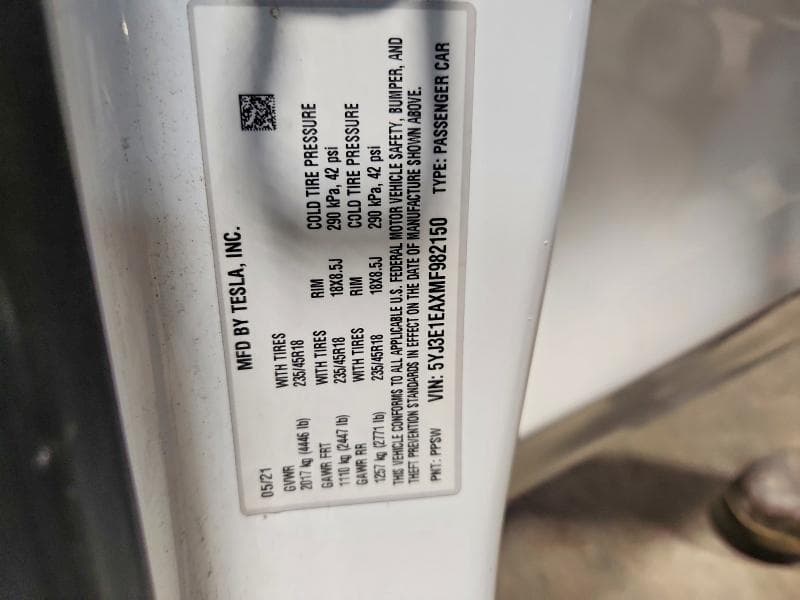 2021 TESLA MODEL 3 13