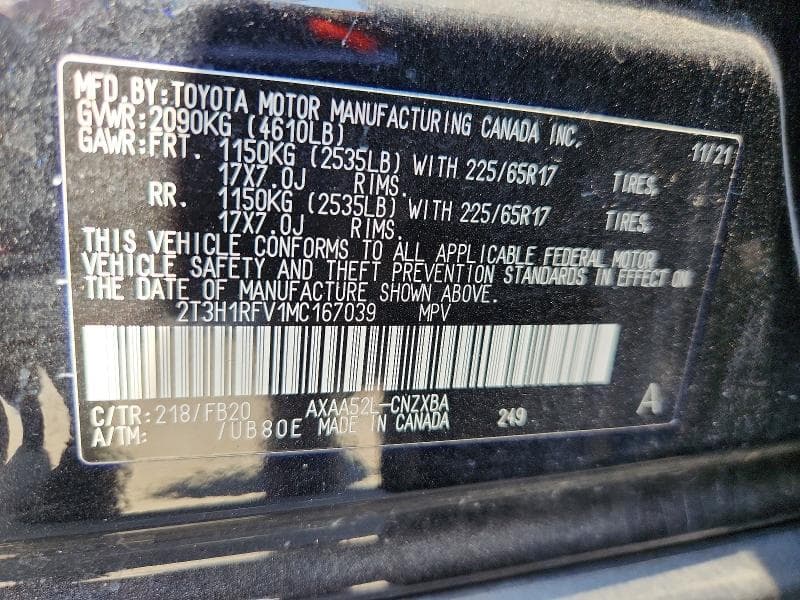 2021 TOYOTA RAV4 LE 14