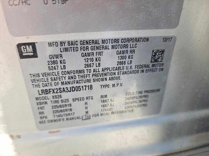 2018 BUICK ENVISION ESSENCE 13