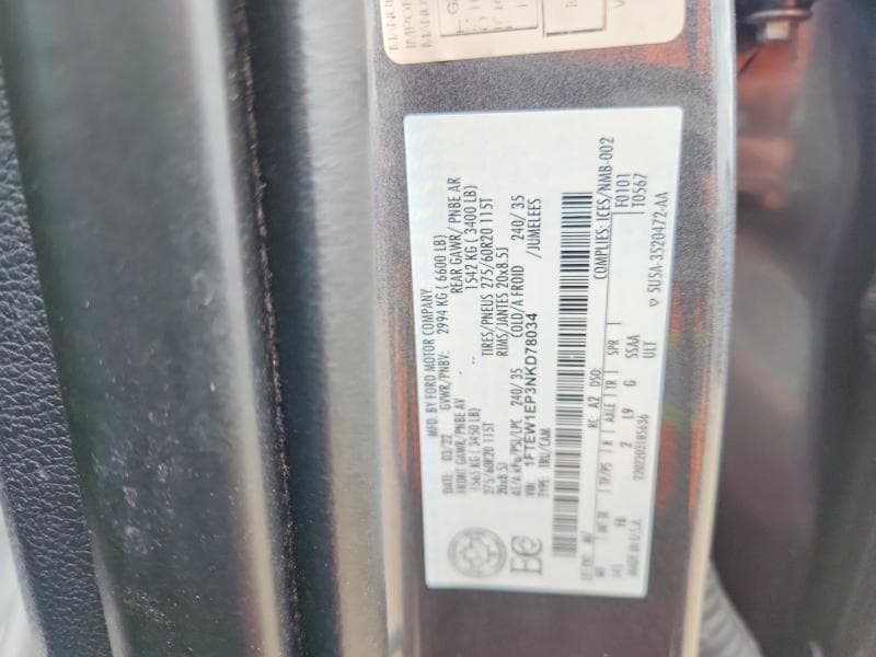 2022 FORD F150 SUPERCREW 12