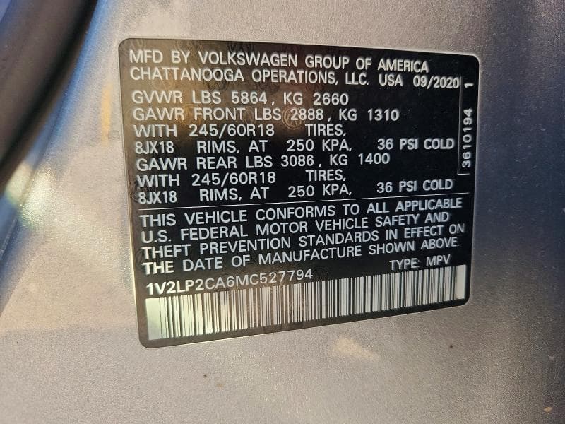 2021 VOLKSWAGEN ATLAS SE 13