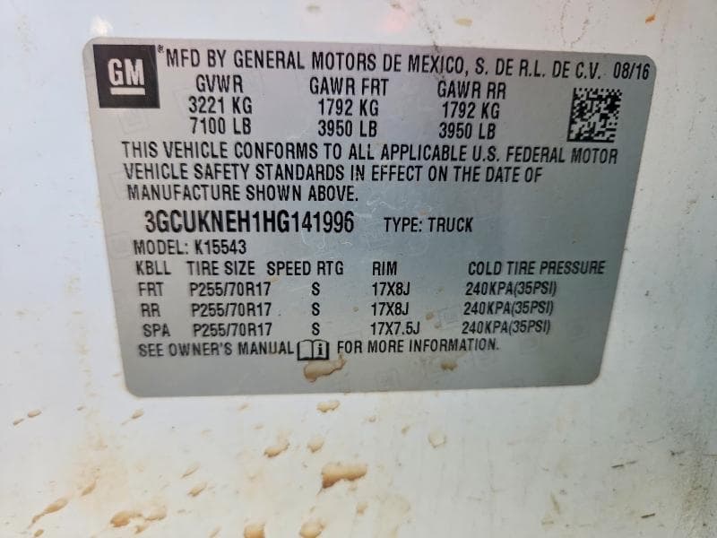 2017 CHEVROLET SILVERADO K1500 12