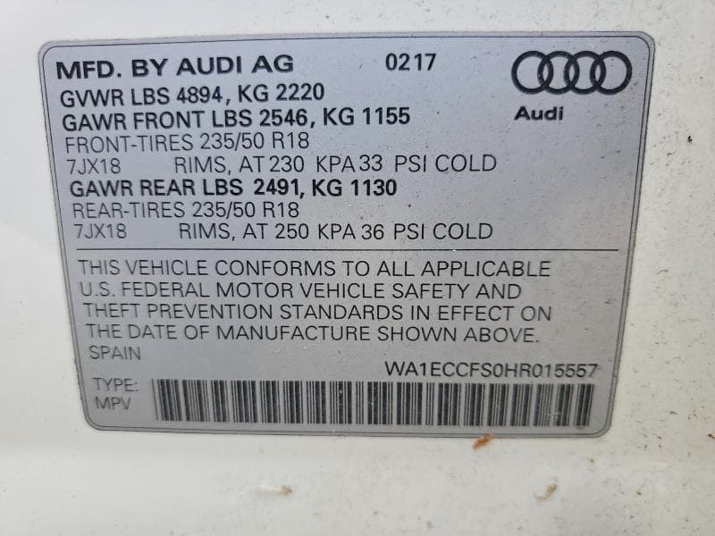 2017 AUDI Q3 PREMIUM 14