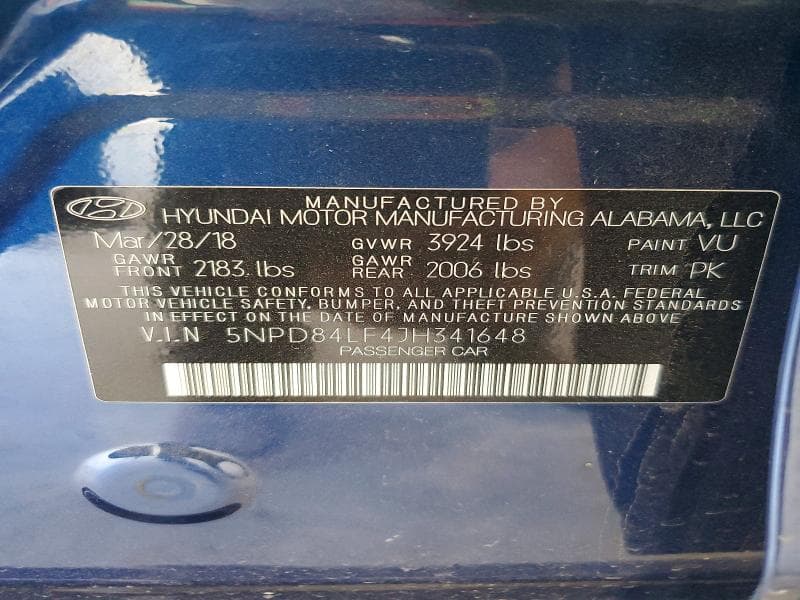 2018 HYUNDAI ELANTRA SEL 12
