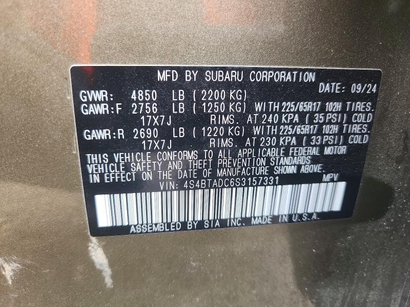2025 SUBARU OUTBACK PREMIUM 13