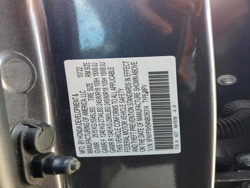 2022 HONDA PILOT EXL 13