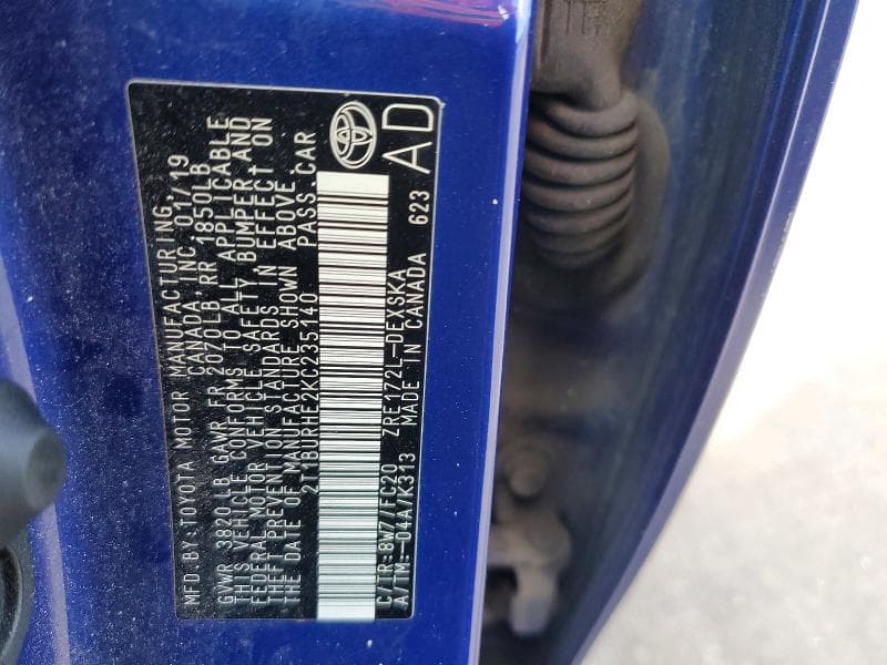 2019 TOYOTA COROLLA SE 13