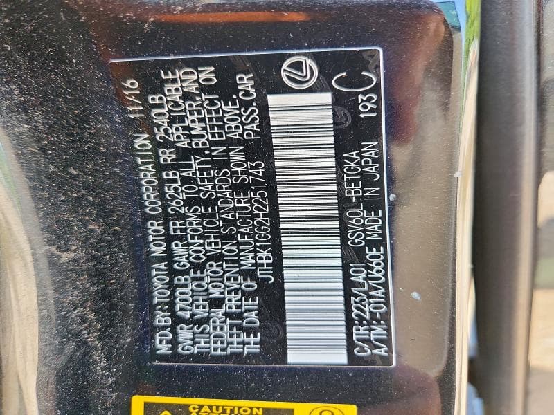 2017 LEXUS ES 350 12
