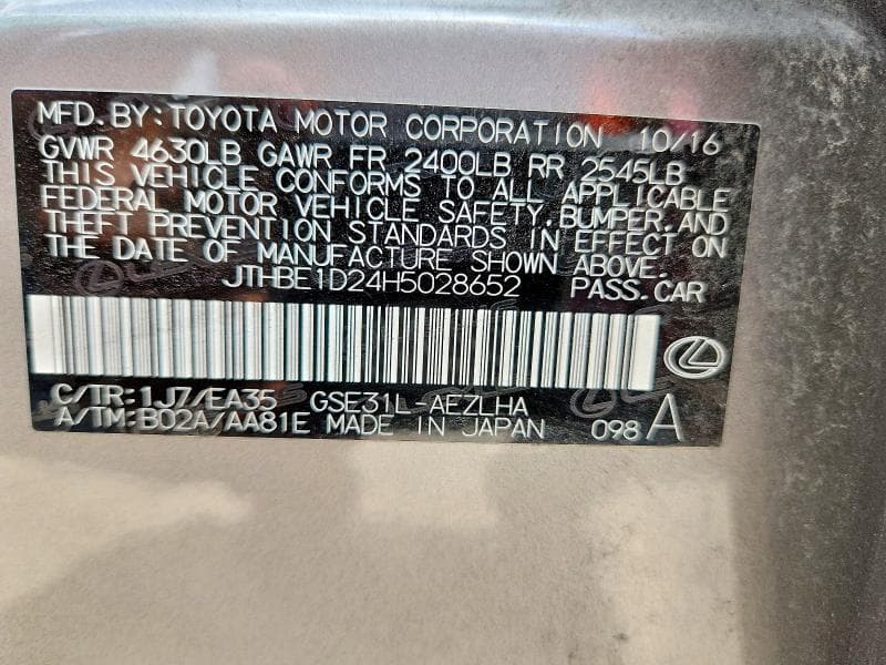 2017 LEXUS IS 350 12