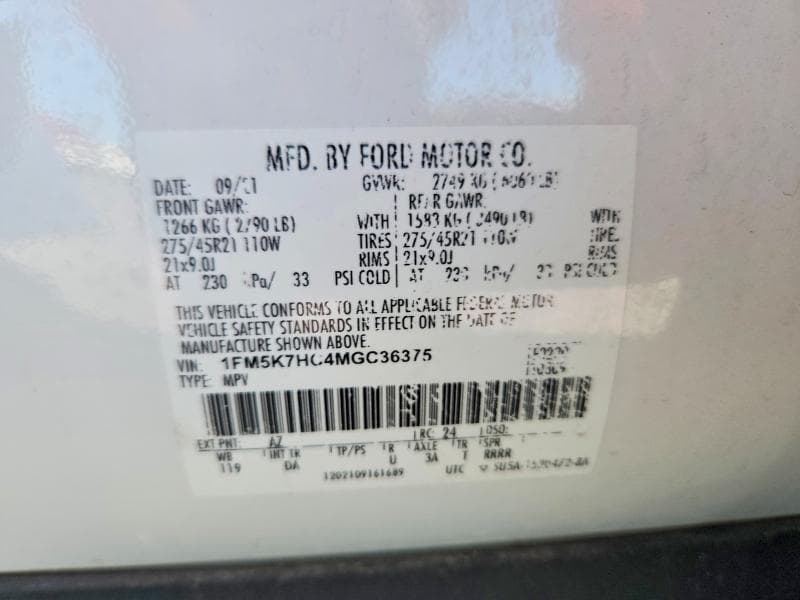 2021 FORD EXPLORER PLATINUM 14