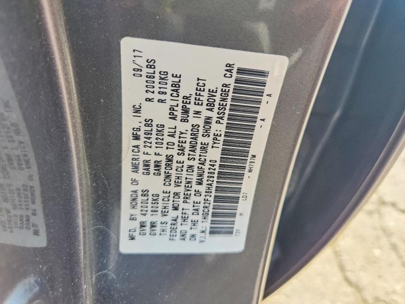 2017 HONDA ACCORD LX 12