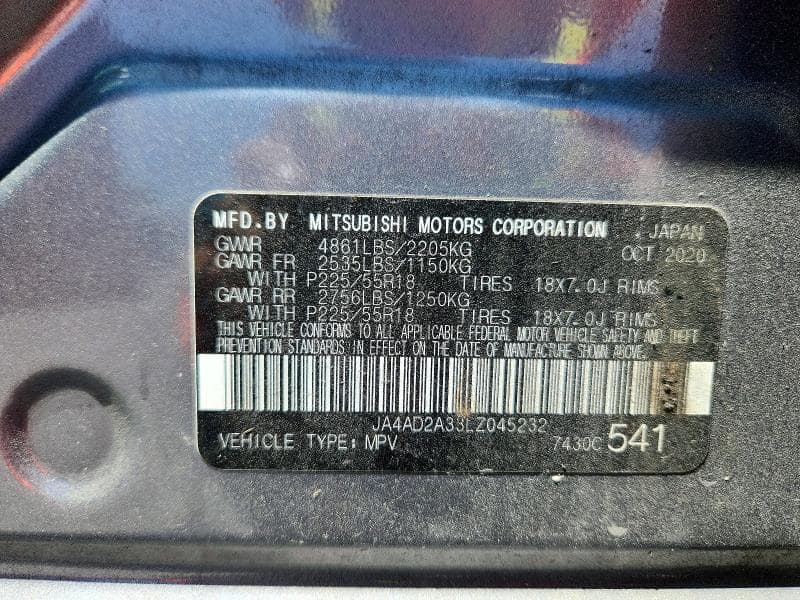 2020 MITSUBISHI OUTLANDER ES 14