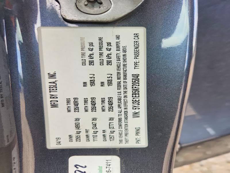2019 TESLA MODEL 3 12