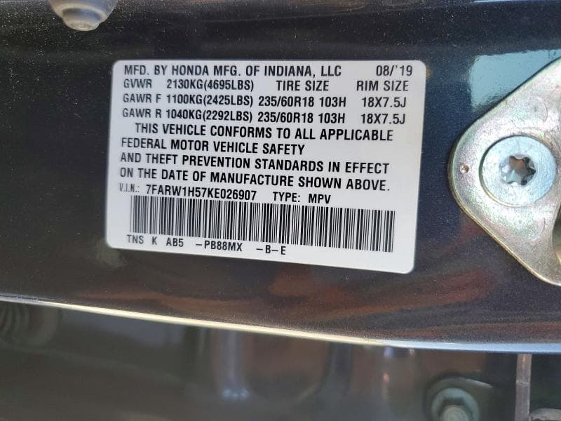 2019 HONDA CR-V EX 12
