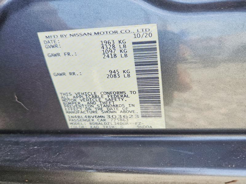 2021 NISSAN ALTIMA S 13