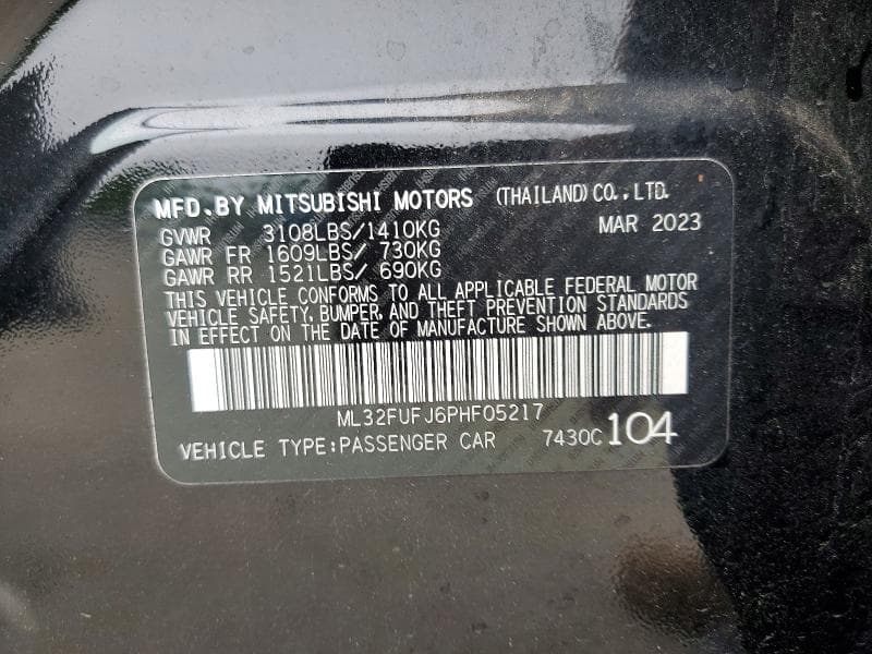 2023 MITSUBISHI MIRAGE G4 ES 12