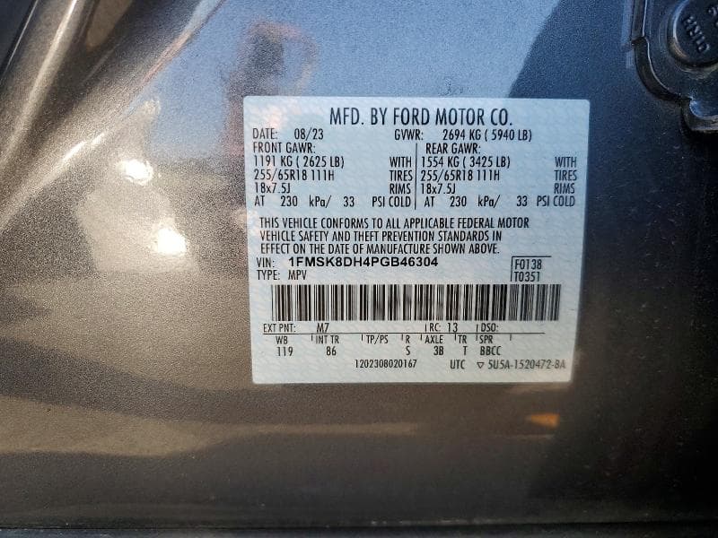 2023 FORD EXPLORER XLT 14