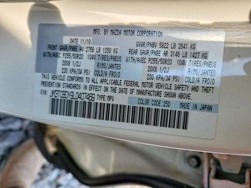 2020 MAZDA CX-9 GRAND TOURING 14