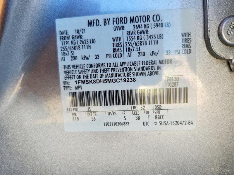 2021 FORD EXPLORER XLT 13
