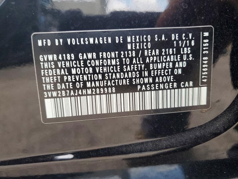 2017 VOLKSWAGEN JETTA S 12
