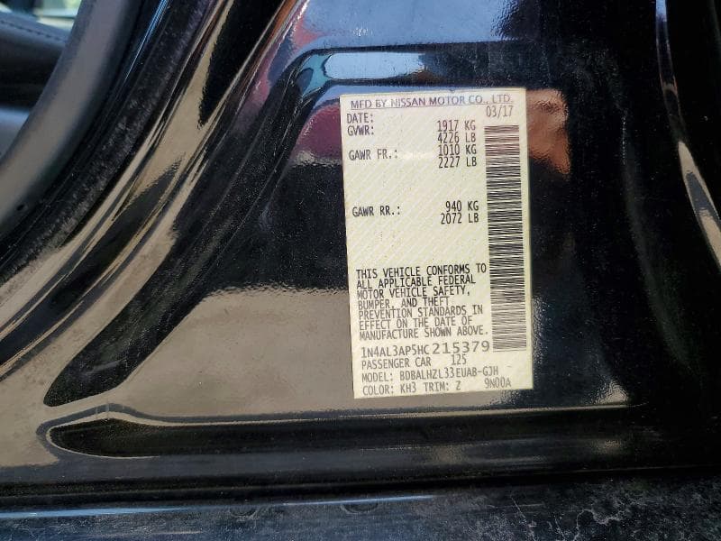 2017 NISSAN ALTIMA 2.5 SR 12
