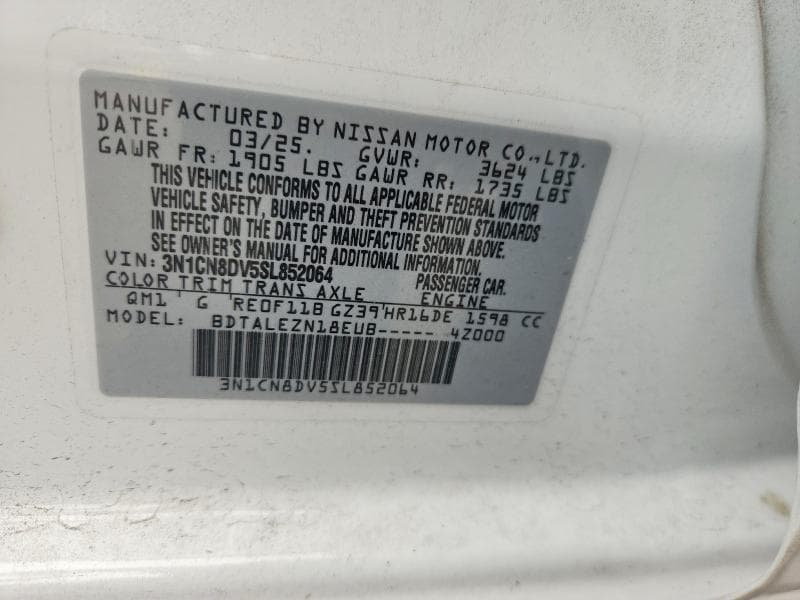 2025 NISSAN VERSA S 12