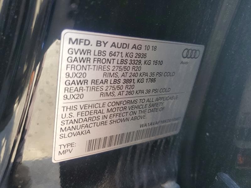 2019 AUDI Q8 PREMIUM 13