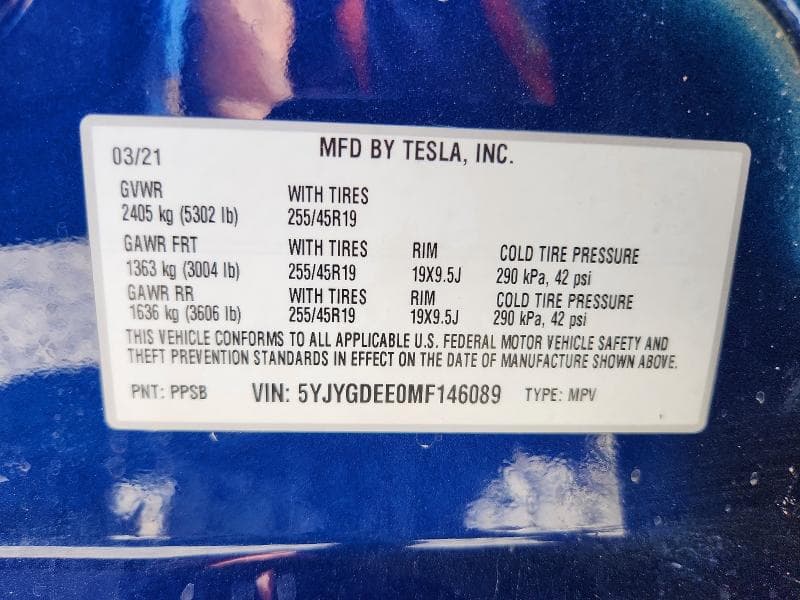 2021 TESLA MODEL Y 14
