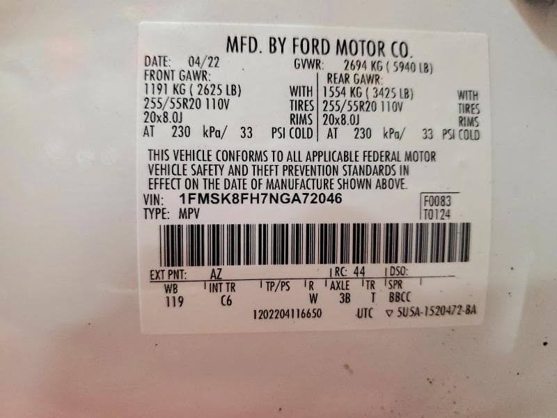 2022 FORD EXPLORER LIMITED 13