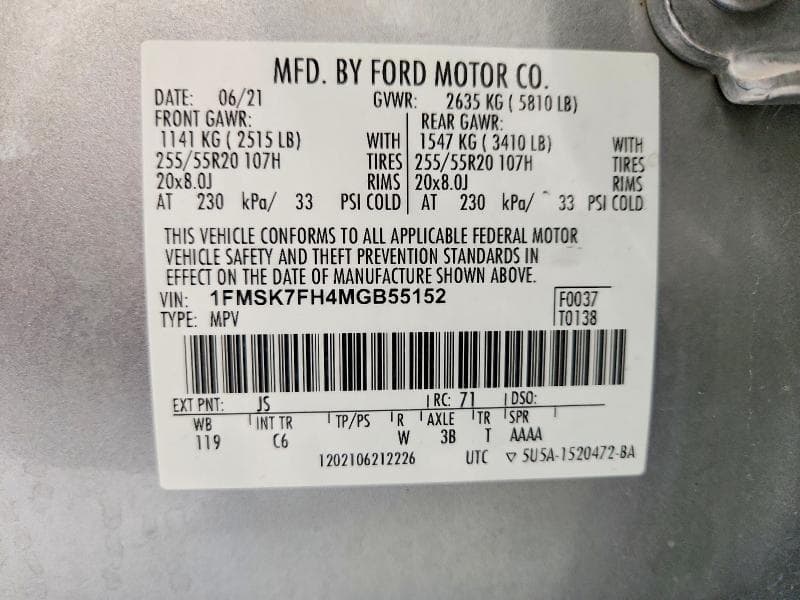 2021 FORD EXPLORER LIMITED 12