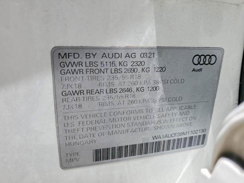 2021 AUDI Q3 PREMIUM 40 13