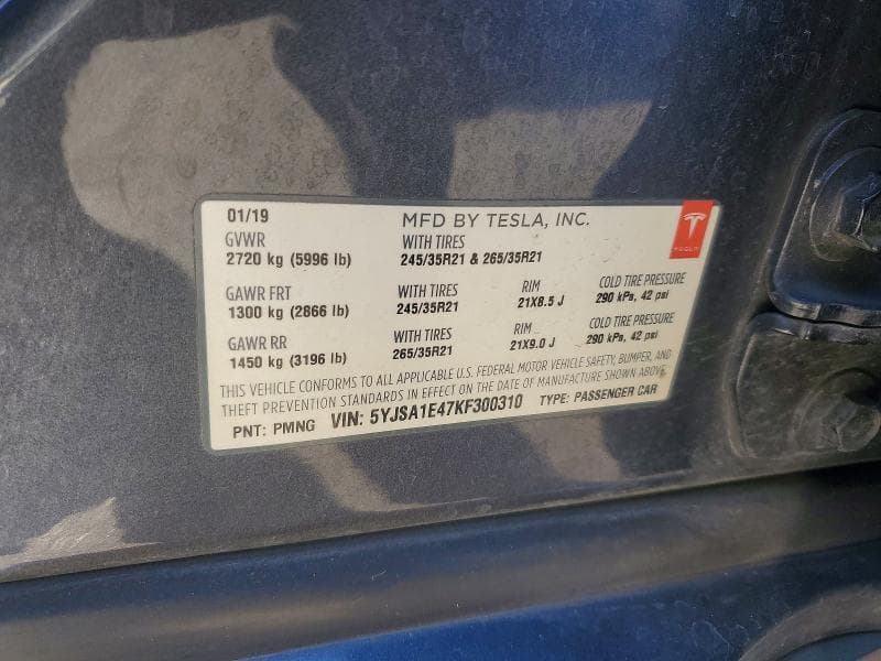 2019 TESLA MODEL S 12